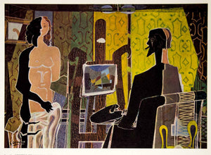 1961 Georges Braque Painter Nude Model Modern Art Print - ORIGINAL