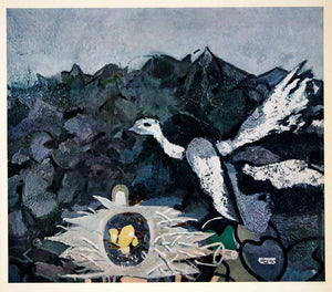 1961 Georges Braque Bird Nest Modern Art Color Print - ORIGINAL