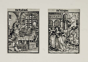 1967 Print Rich Man Queen Death Hans Holbein Younger - ORIGINAL HISTORIC ART4
