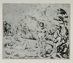 1967 Print Nude Naked Bathers Man Risque Paul Cezanne ORIGINAL HISTORIC ART4