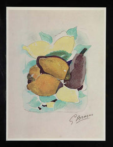 1967 Art Print Lemons Georges Braque Color Lithograph ORIGINAL HISTORIC ART4