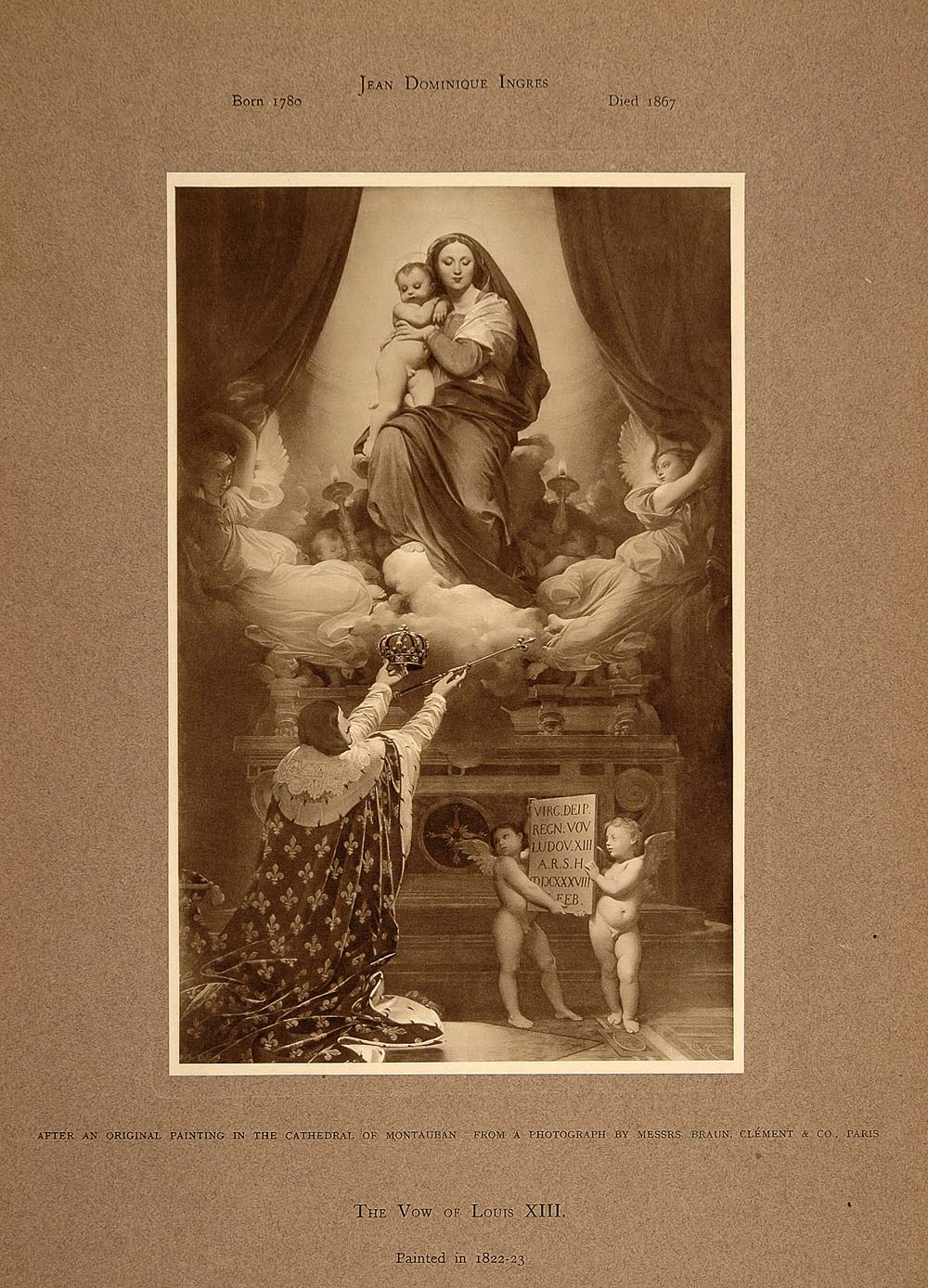 1905 Photogravure Vow of Louis XIII Ingres Virgin Mary - ORIGINAL ART9