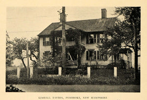 1926 Kimball Tavern Inn Pembroke New Hampshire Print - ORIGINAL HISTORIC AT1