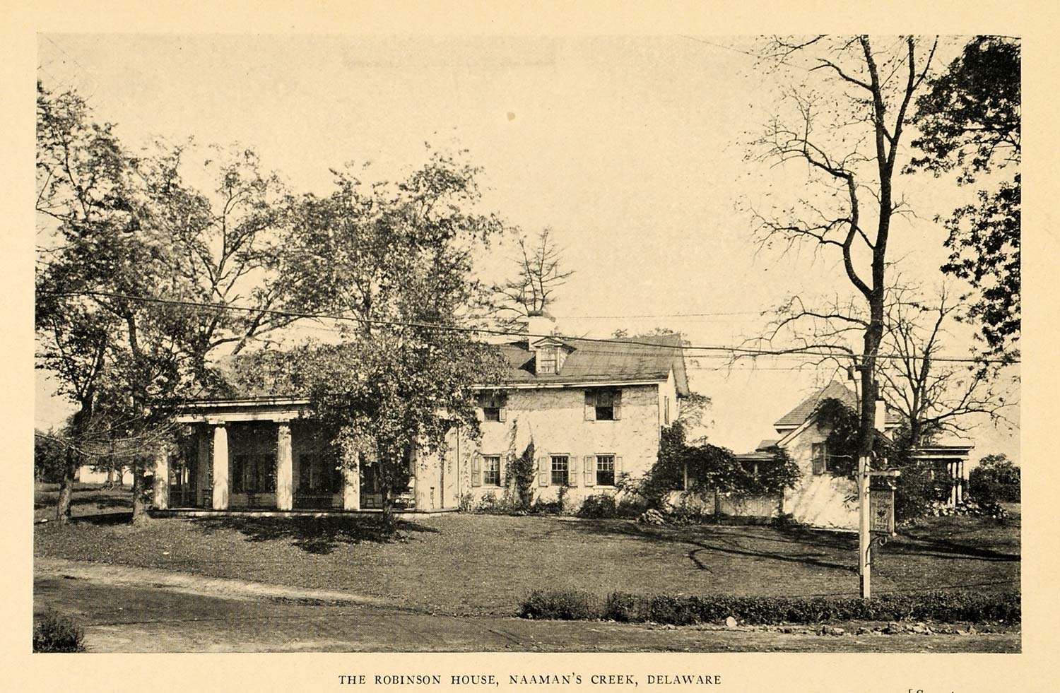 1926 Robinson House Naaman's Creek Delaware Hotel Print ORIGINAL HISTORIC AT1