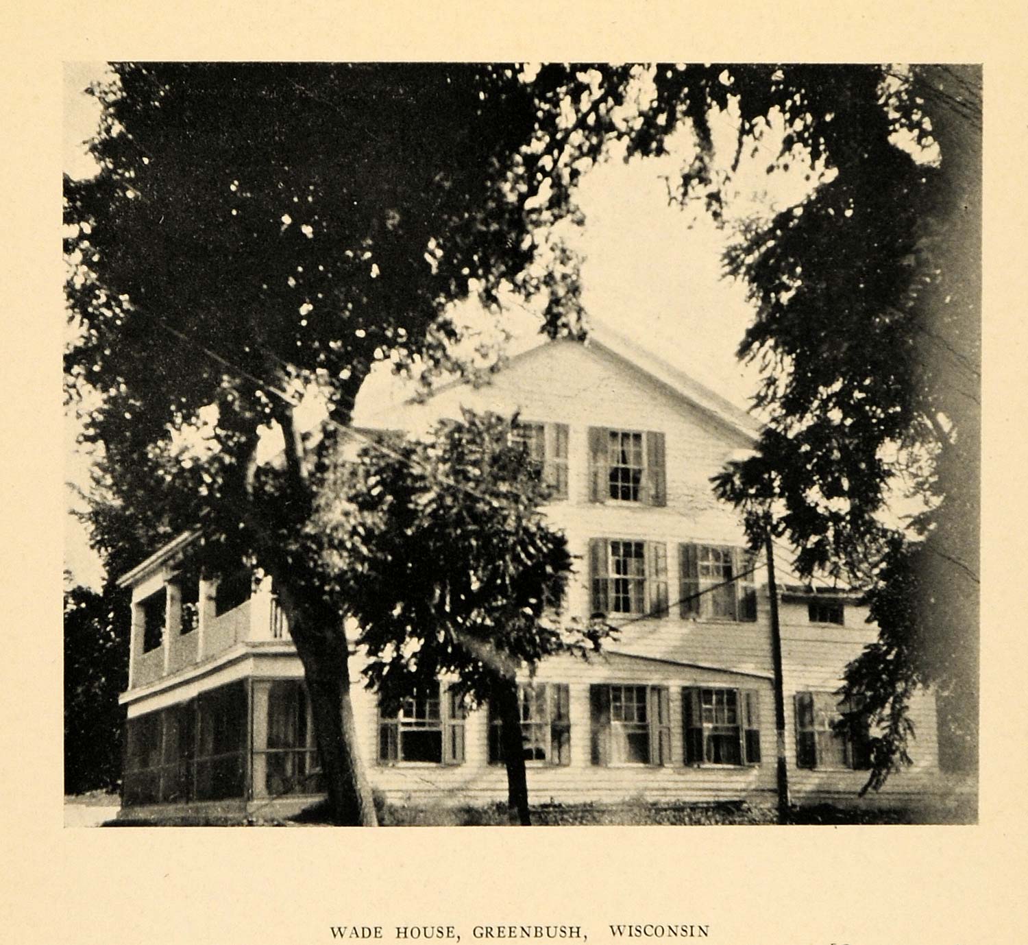 1926 Wade House Greenbush Wis. Stagecoach Inn Print - ORIGINAL HISTORIC AT1