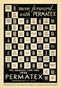 1935 Ad Permatex Sheepshead Bay Product Line Wax Oil - ORIGINAL ADVERTISING ATJ1