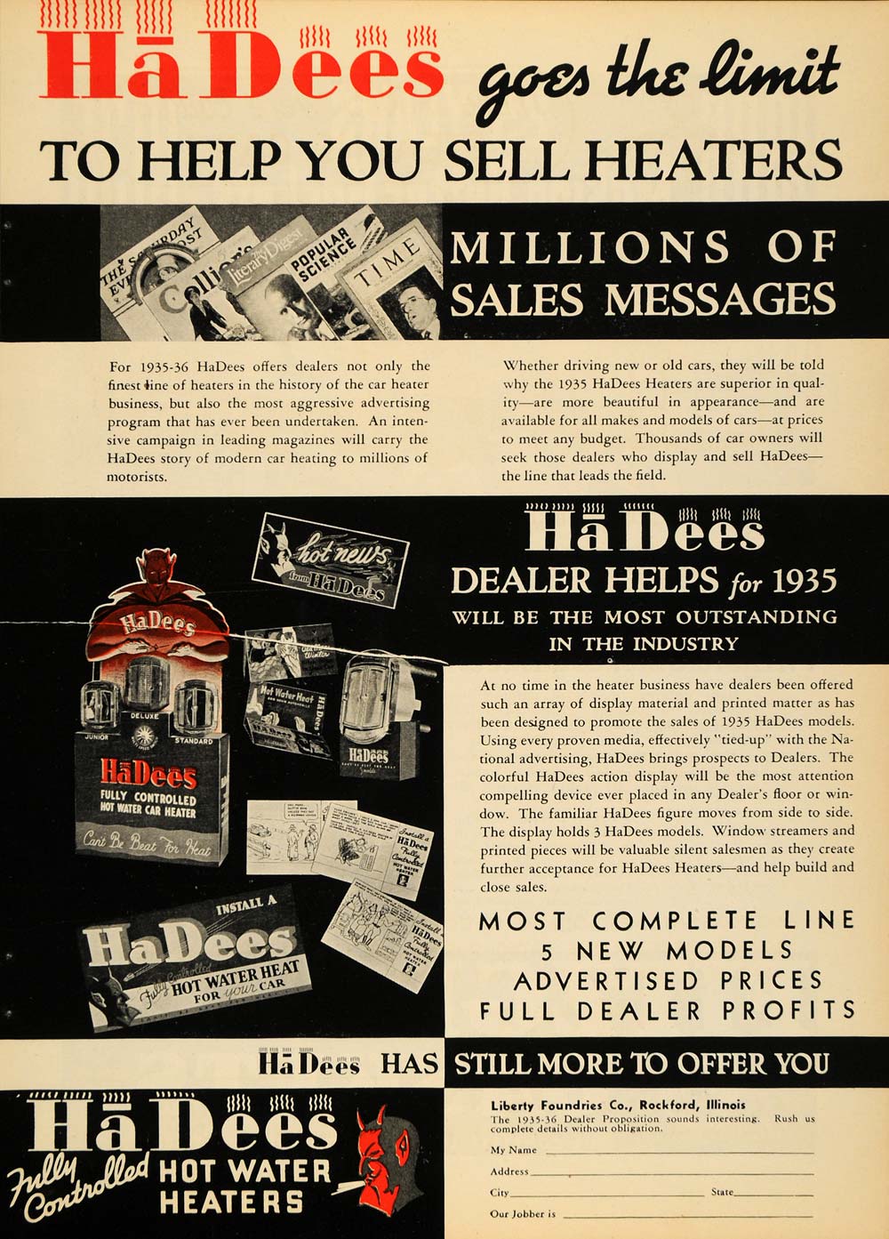 1935 Ad HaDees Heaters Liberty Foundries Company Parts - ORIGINAL ATJ2