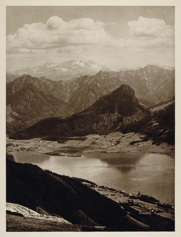 1928 Schafberg Wolfgangsee Lake Dachstein Austria View - ORIGINAL AUS2