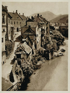 1928 Zell Ybbs River Austria Austrian Town Hielscher - ORIGINAL AUS2