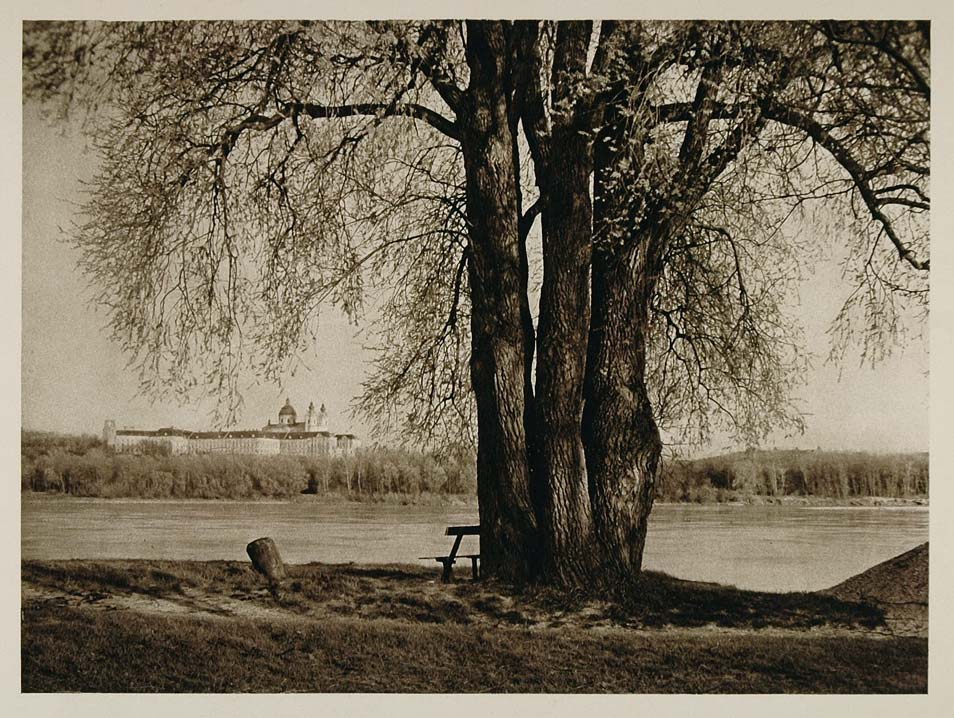 1928 Benedictine Abbey Melk Danube River Austria Tree - ORIGINAL AUS2