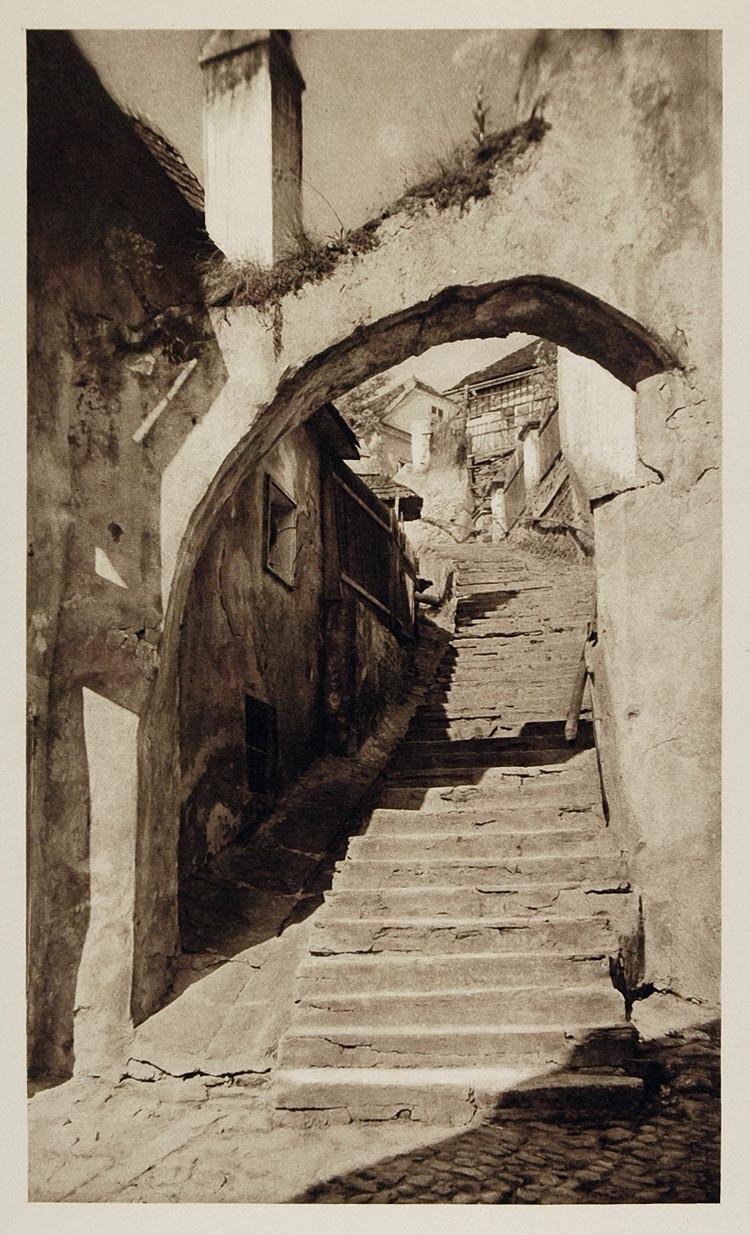 1928 Stairway Arch Stein an der Donau Austria Hielscher - ORIGINAL AUS2