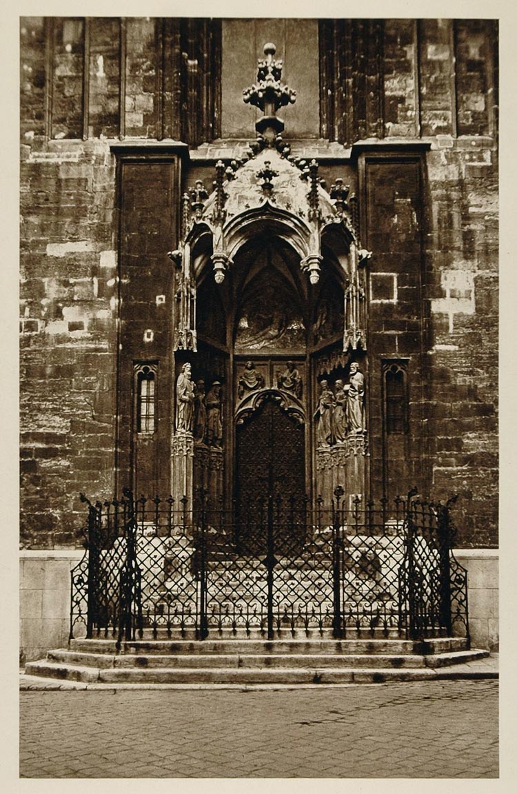 1928 Door Maria am Gestade Gothic Church Vienna Austria - ORIGINAL AUS2