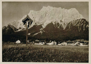1928 Wettersteinwand Zugspitzmassiv Ehrwald Austria - ORIGINAL PHOTOGRAVURE AUS2
