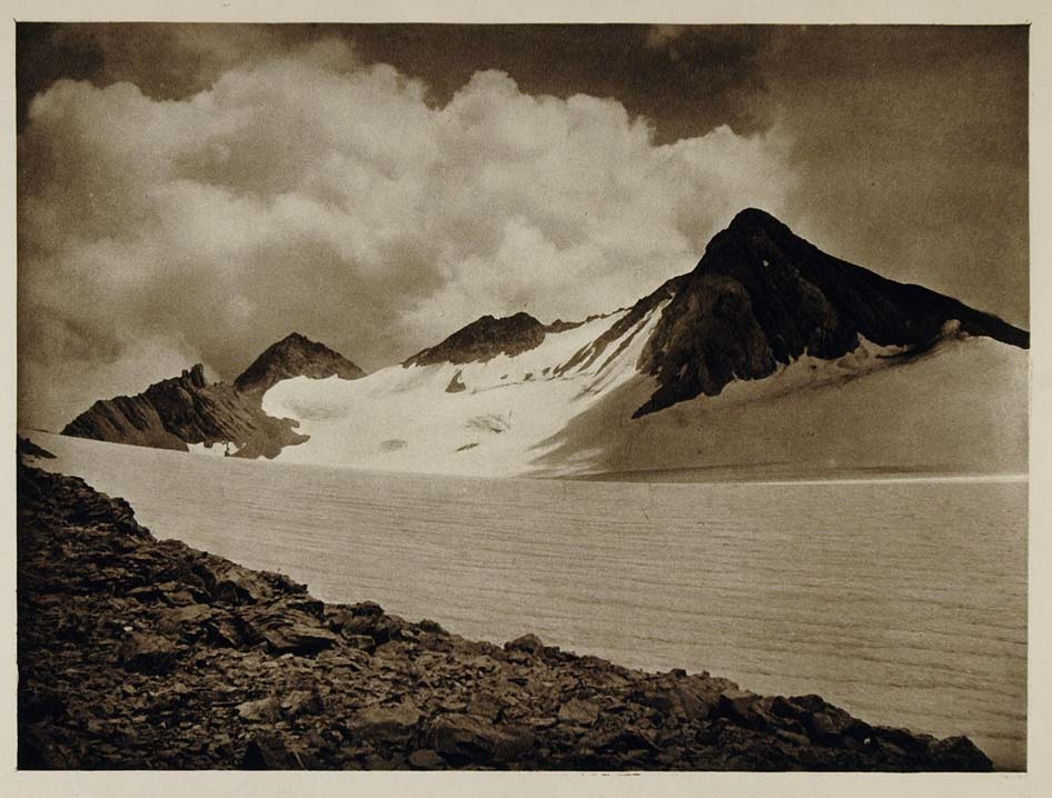 1928 Scesaplana Mountain Austria Austrian Landscape - ORIGINAL PHOTOGRAVURE AUS2
