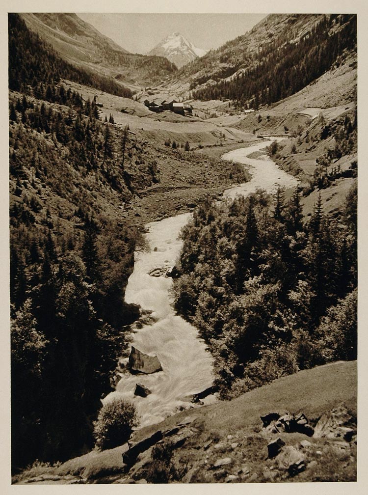 1928 Venter Tal Vent Valley River Austria Landscape - ORIGINAL PHOTOGRAVURE AUS2