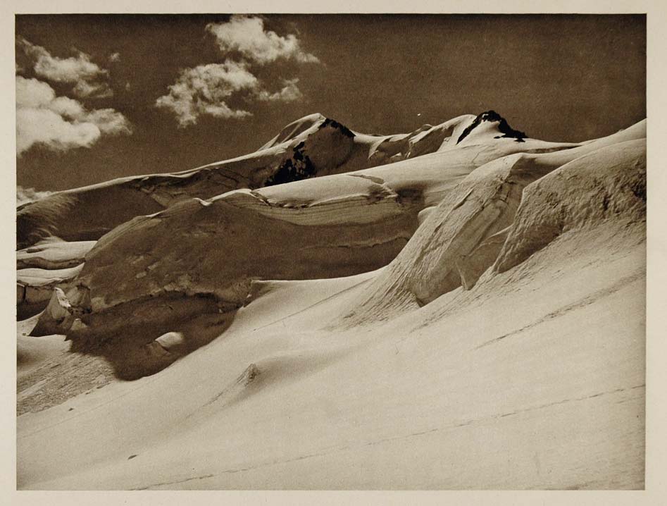 1928 Wildspitze Mountain Peak Austrian Alps Landscape - ORIGINAL AUS2