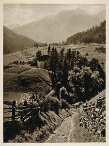 1928 Steinach Brenner Austrian Alps Mountain Landscape - ORIGINAL AUS2 - Period Paper

