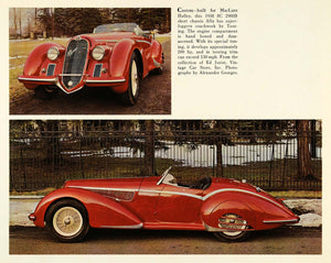 1965 Print Vintage 1938 8C 2900B Alfa Romeo MacLure Halley Sports Car AUT1