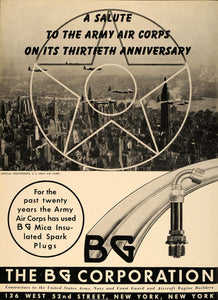 1939 Ad BG Corporation Army Air Corps 30 Anniversary - ORIGINAL ADVERTISING AV2