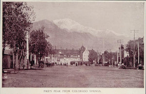1893 Print Pike's Pikes Peak Colorado Springs J.W. Buel - ORIGINAL AW2
