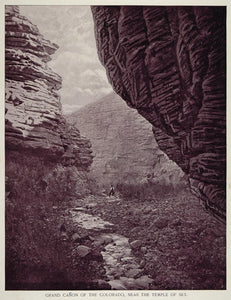 1893 Print Grand Canyon Temple of Set Rock Formation - ORIGINAL HISTORIC AW2