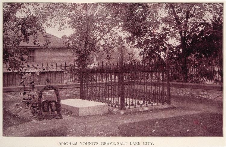 1893 Print Brigham Young Gravesite Salt Lake City Utah ORIGINAL HISTORIC AW2