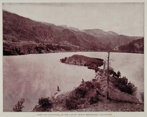 1893 Print Lake San Cristobal Ouray Mountains Colorado ORIGINAL HISTORIC AW2