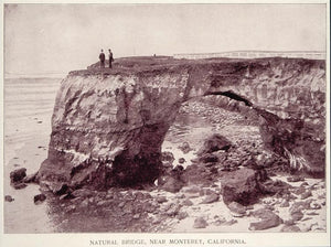 1893 Print Natural Bridge Monterey CA Rock Formation - ORIGINAL HISTORIC AW2