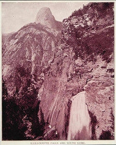 1893 Print Illilouette Falls South Dome Yosemite Park ORIGINAL HISTORIC AW2