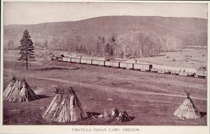 1893 Umatilla Native American Indian Camp Tepee Print - ORIGINAL AW2