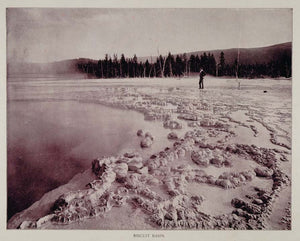 1893 Print Biscuit Basin Yellowstone National Park - ORIGINAL HISTORIC IMAGE AW2