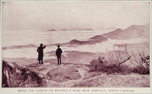 1893 Print Mitchell's Peak Black Mountains Asheville NC ORIGINAL HISTORIC AW2