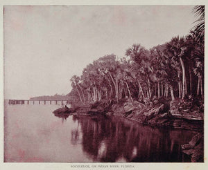 1893 Duotone Print Indian River Rockledge Florida Buel - ORIGINAL AW2