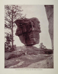 1893 Print Balanced Rock Garden of the Gods Colorado - ORIGINAL AW