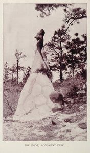 1893 Print Rock Formation Idiot Monument Park Colorado - ORIGINAL AW