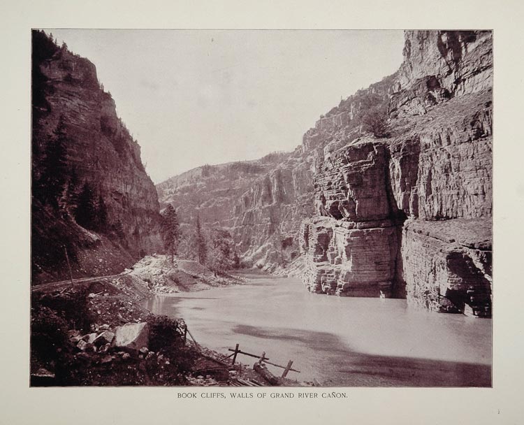 1893 Print Book Cliffs Canyon Grand River Colorado NICE - ORIGINAL AW