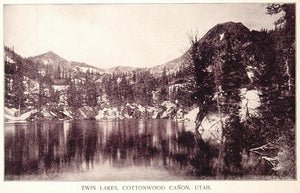 1893 Duotone Print Twin Lakes Cottonwood Canyon Utah - ORIGINAL AW