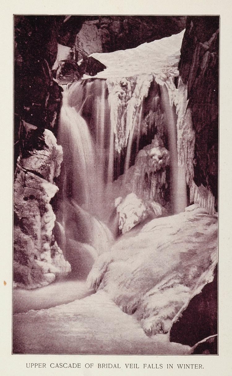 1893 Print Bridal Veil Falls Bridalveil Yosemite National Park Winter AW