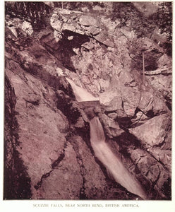 1893 Duotone Print Scuzzie Scuzzy Falls North Bend BC - ORIGINAL AW