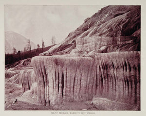 1893 Duotone Print Mammoth Hot Springs Pulpit Terrace - ORIGINAL AW