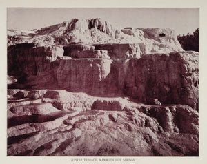 1893 Duotone Print Mammoth Hot Springs Jupiter Terrace - ORIGINAL AW
