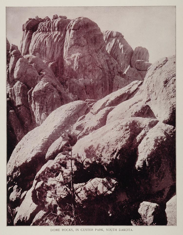 1893 Print Dome Rocks Custer Park Black Hills SD Buel - ORIGINAL AW