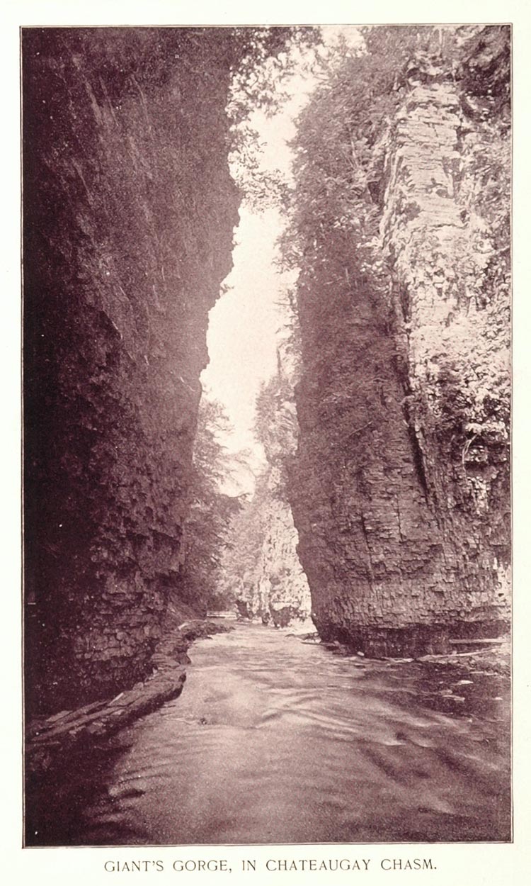 1893 Duotone Print Giant's Gorge Chateaugay Chasm NY - ORIGINAL AW