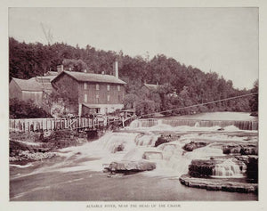 1893 Print Au Sable Ausable River Rapids New York Buel - ORIGINAL AW