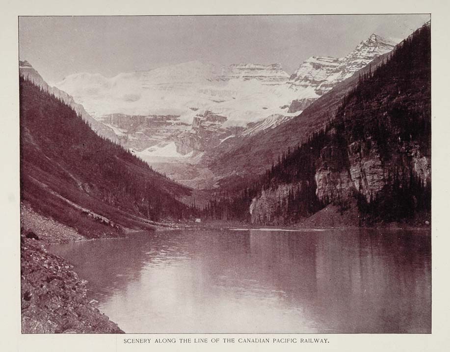 1893 Print Canadian Pacific Railway Landscape VERY NICE - ORIGINAL AW