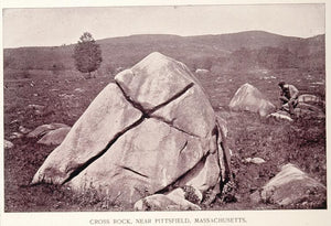1893 Duotone Print Cross Rock Pittsfield Massachusetts - ORIGINAL AW
