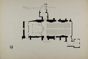 1899 Print Floor Plan Stage London Guildhall H. Wilson ORIGINAL HISTORIC BA1