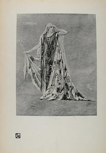 1899 Print London Medieval Costume Walter Crane NICE - ORIGINAL HISTORIC BA1