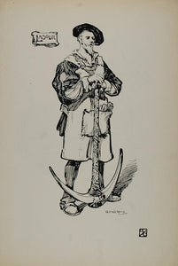 1899 Print Lady Mother Invention Costume Man Labor - ORIGINAL HISTORIC IMAGE BA1