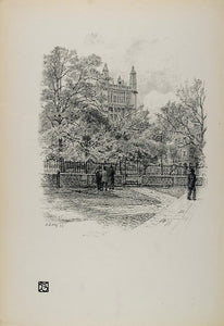 1899 Print Clifford's Inn London Art Workers Guild Hall ORIGINAL HISTORIC BA1